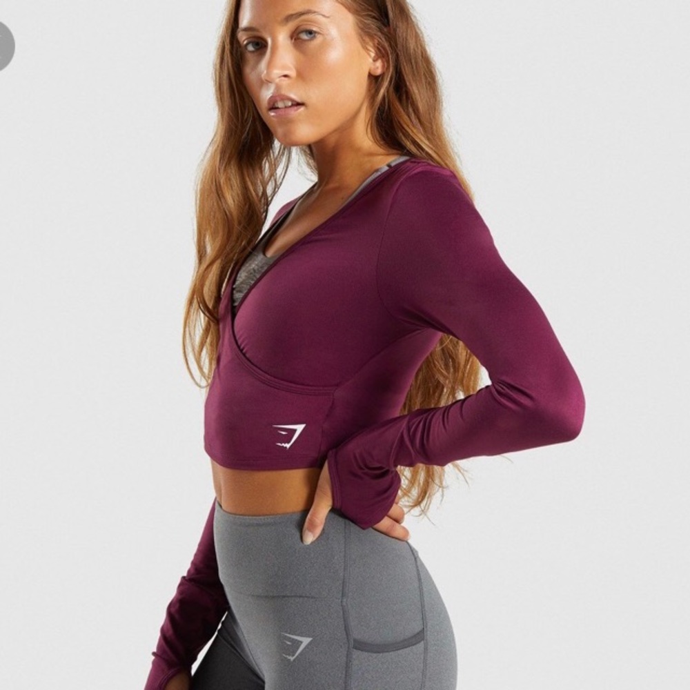 Maroon GYMSHARK ballerina crop top